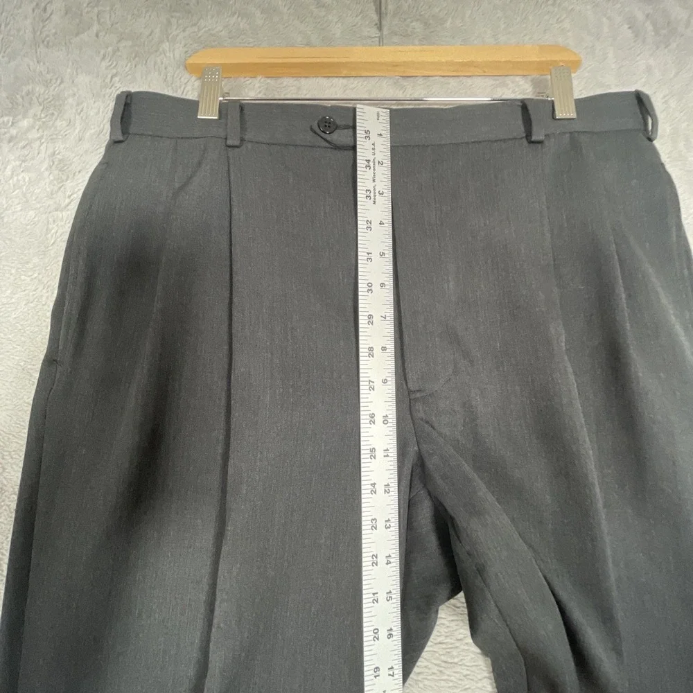 Brooks‎ Brothers Dress Pants Men 36x32 346 Charcoal Grey Wool Pleated Cuffed EUC